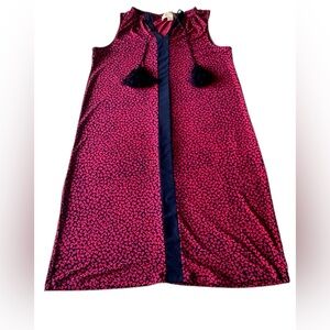 MICHAEL KORS XS Dress Pink Magenta Navy Blue Floral Print Tassel Tied Stretch